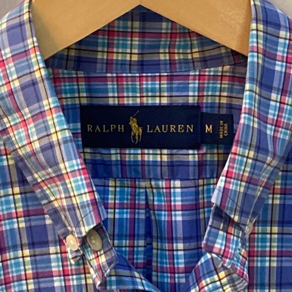 Ralph Lauren Multi Colored Plaid Long Sleeve Button Down Shirt Size Medium - Picture 3 of 5
